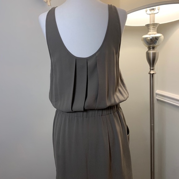 EVER Pierre Draped Silk Button Front Grey Dress Size Small - Picture 5 of 10